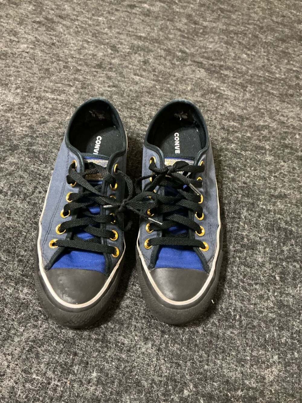Converse Chuck Taylor All Star Low Top Blue and Black Canvas Sneakers - Picture 1 of 6